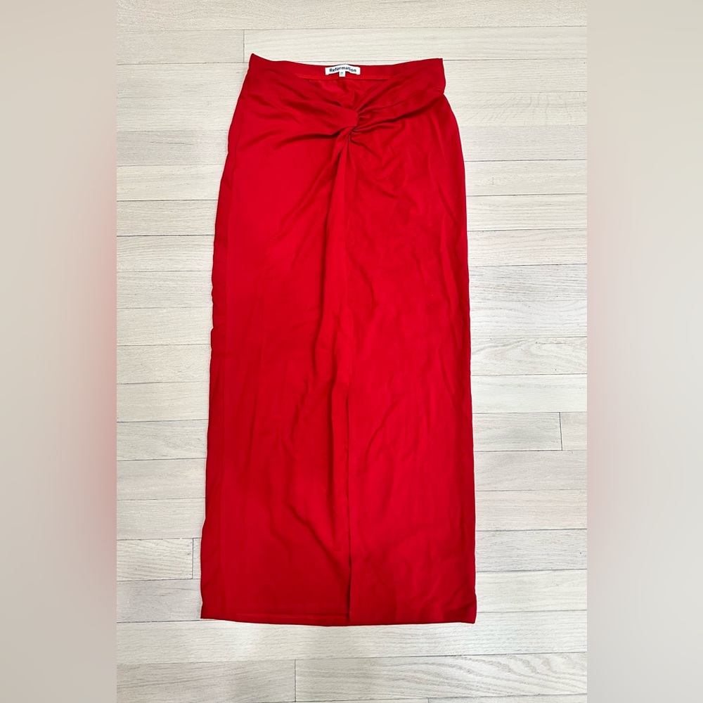 Reformation Red Maxi Skirt